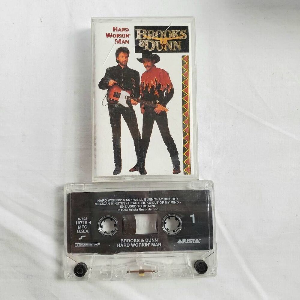 Brooks & Dunn – Hard Workin’ Man Cassette Album 1993 Arista Records